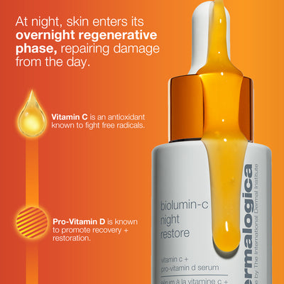 dermalogica facial oils and serums 25ml biolumin-c night restore